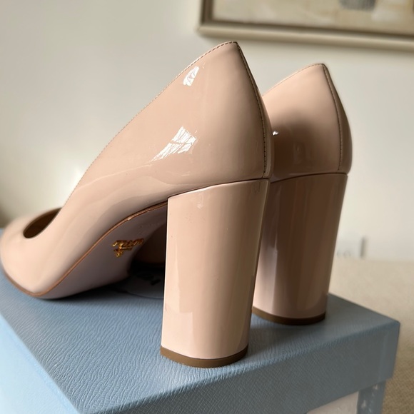 Prada Beige Patent Leather Pumps - Picture 6 of 9
